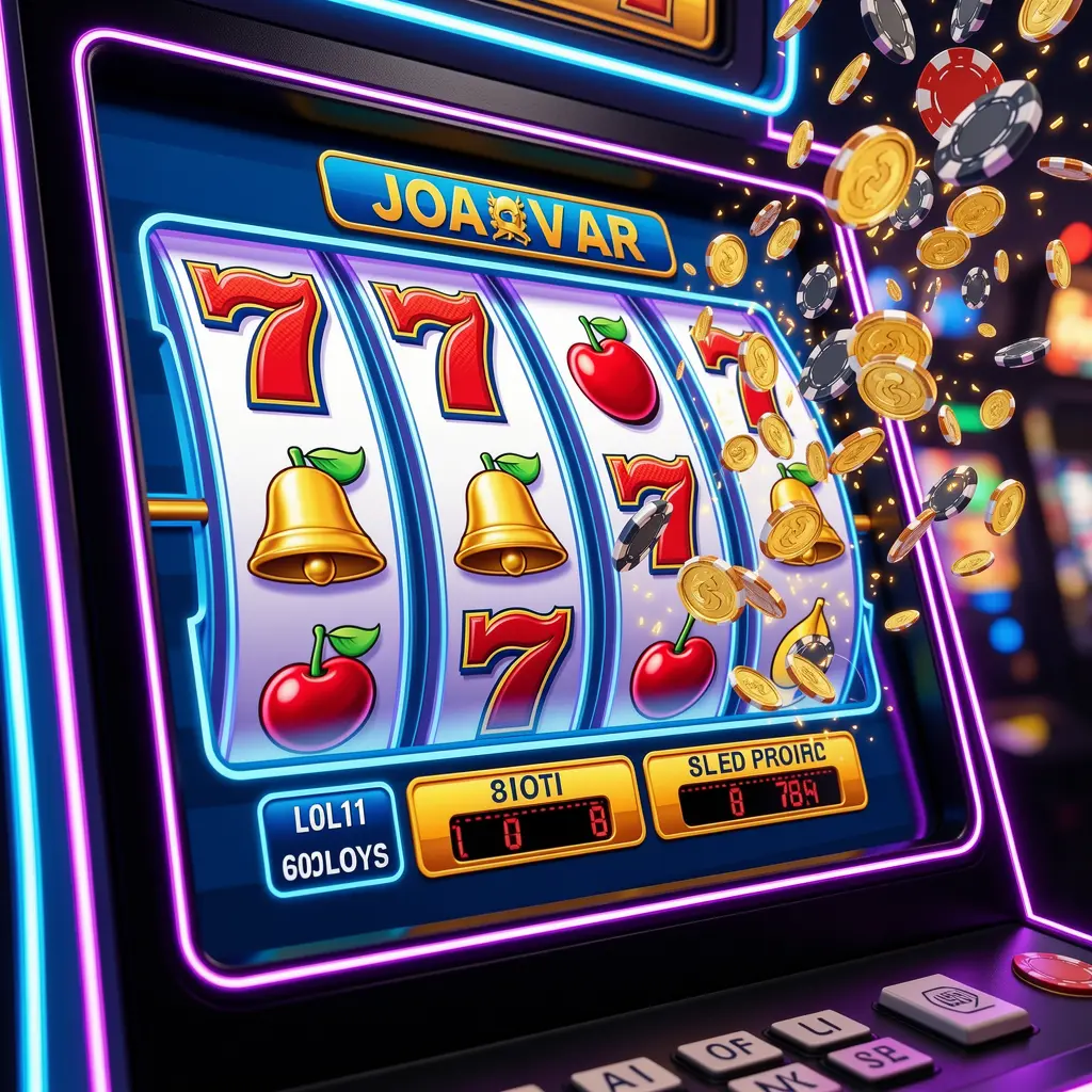 333PK – Spin the reels and chase big wins in Bangladesh Bright and colorful slot machine reels with lucky sevens and flying coins representing jackpot wins and thrilling gameplay at 333PK Online Casino Bangladesh